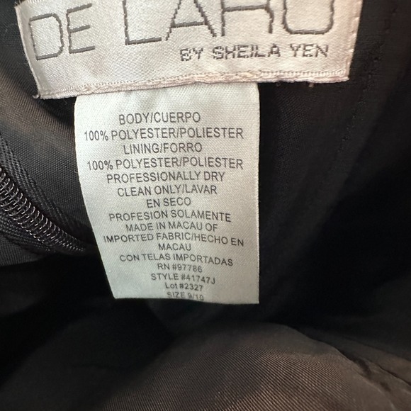 De Laru Womens Old Hollywood Strapless Gown Size 9/10 Art Deco Black White Dress - Picture 4 of 7